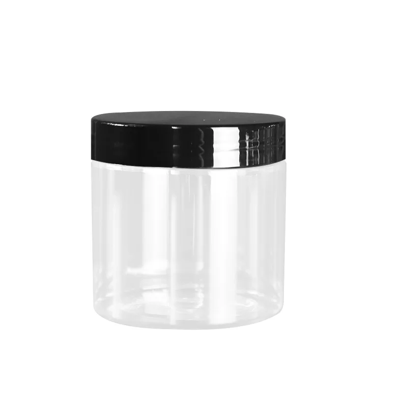

Hot Sale Empty Food Packaging 200ml 250ml 400ml 500ml 600ml 1000ml Plastic Jars with Black Lids