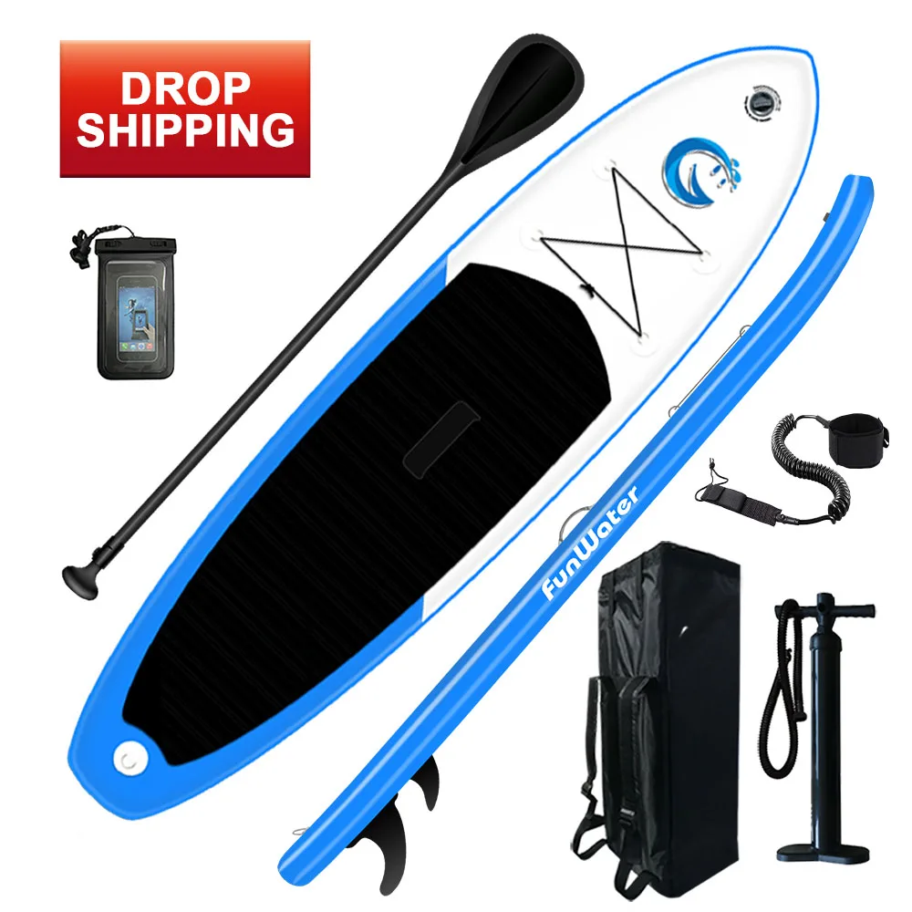 

FUNWATER drop shipping sup paddle board cheap surfboards padle board paddl board for sale, Blue