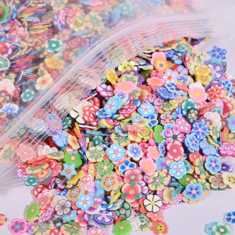 

1000pcs Animals Fruits Clay DIY Decoration Sticker 3D Polymer Clay Cartoon Characters Flower Nail Art Slice Decoration, Customers' requirements