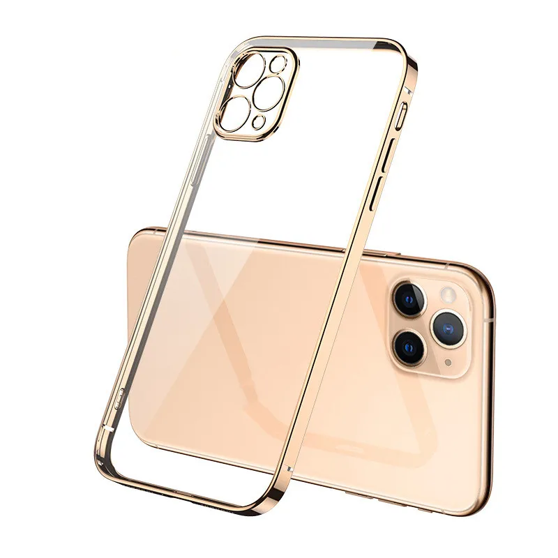 

2021 Transparent Plating Phone Case Lens Protection Ultra-Thin TPU All-Inclusive High-End Personality Creative For iPhone 13