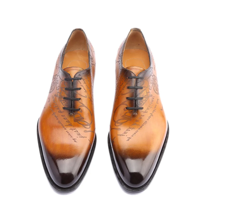 

Men's single shoes spring 2021 New Retro round head men's shoes gradient business single shoes drop shipping, Black, yellow, green, red brown, yellowish brown