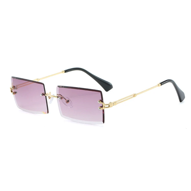 

MZARD 2021 samll metal rimless sunglasses Trendy New Modern square Shades women eyeglasses wholesale M31274 three hippos