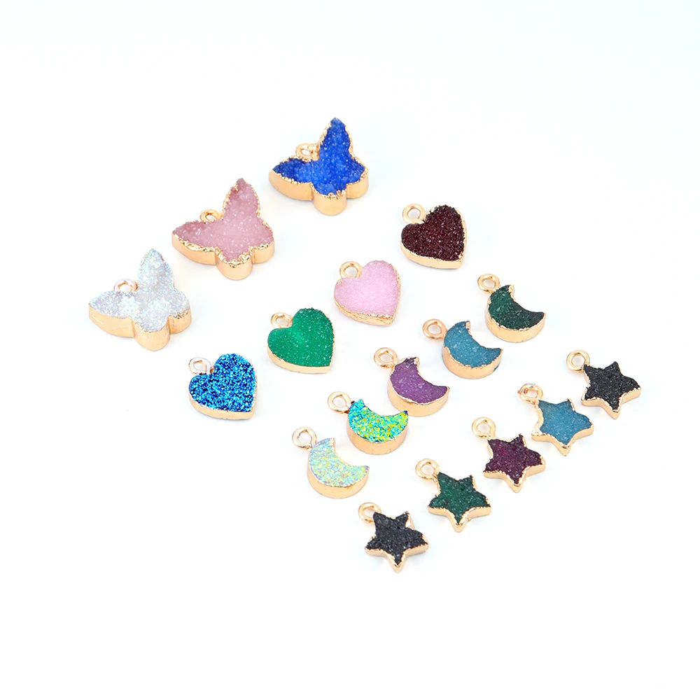 

Alloy resin Butterfly moon heart shape pendant necklace bracelet diy material Jewellery Making Supplies Beads For Jewelry Making, Mixcolor