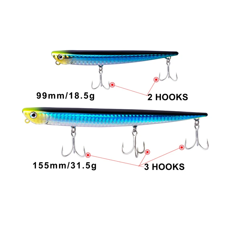 

Hunt house ABS plastic fishing hard lure saltwater sinking pencil minnow bait
