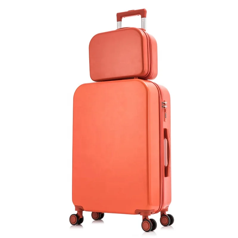 

2020 2 in 1 luggage + handbag 18 20 24 inch solid color ABS PC box male and female student travel trolley password luggage, Color can custom