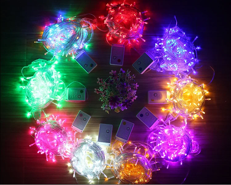 Christmas party outdoor rice Diwali led PVC string light 100m battery powered home decor