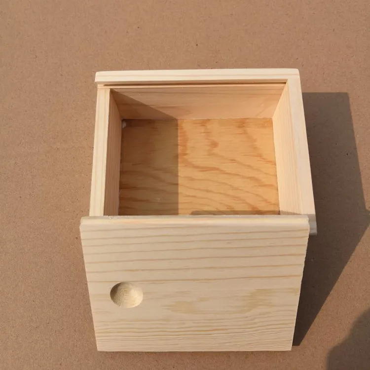 
Wholesale Custom Natural Pine Sliding Drawer Tie Chess Jewelry Gift Storage Wood Box 