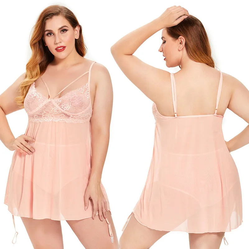 

Iridescent Plus Size Erotic Sexy In Stock Open Cup Women Nighty Negligee Babydoll Lingerie Dress