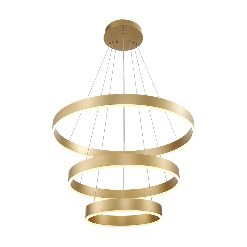 Contemporary modern luxury large ceiling gold circle LED chandeliers and lamps lights for bedroom and living room