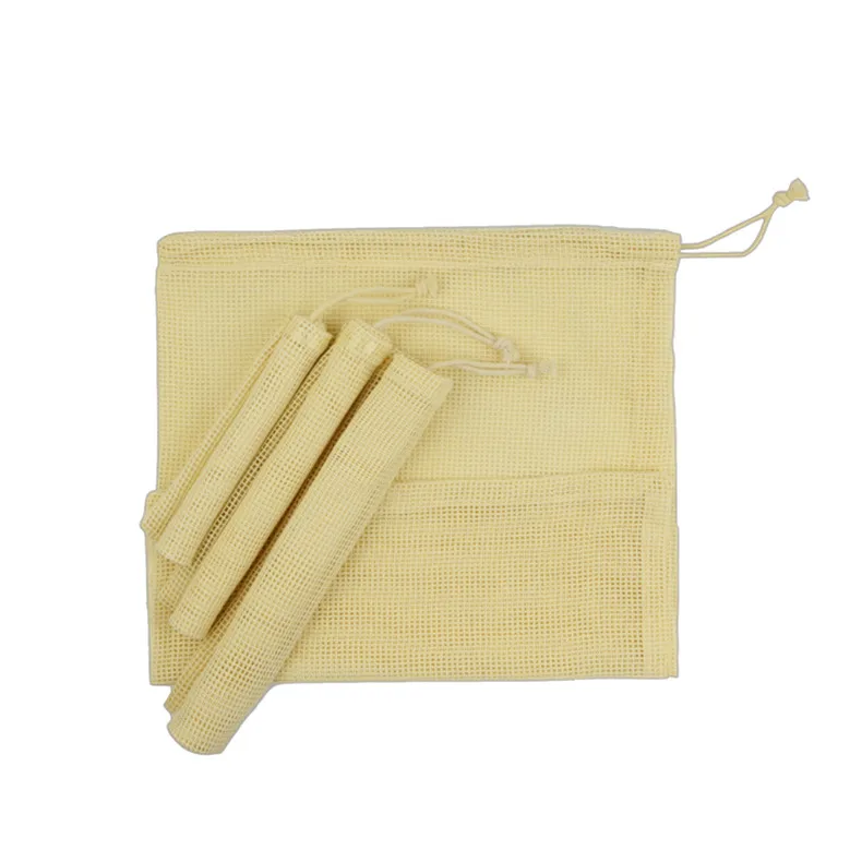 

rpet eco reusable organic produce cotton mesh bags for fruits and vegetables, Customized color