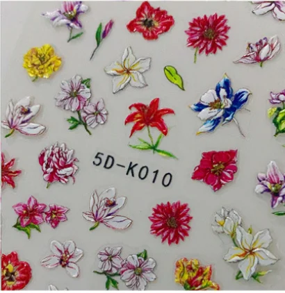 

2021 New butterfly Decal 5D Nail Embossed Flower Decals stickers