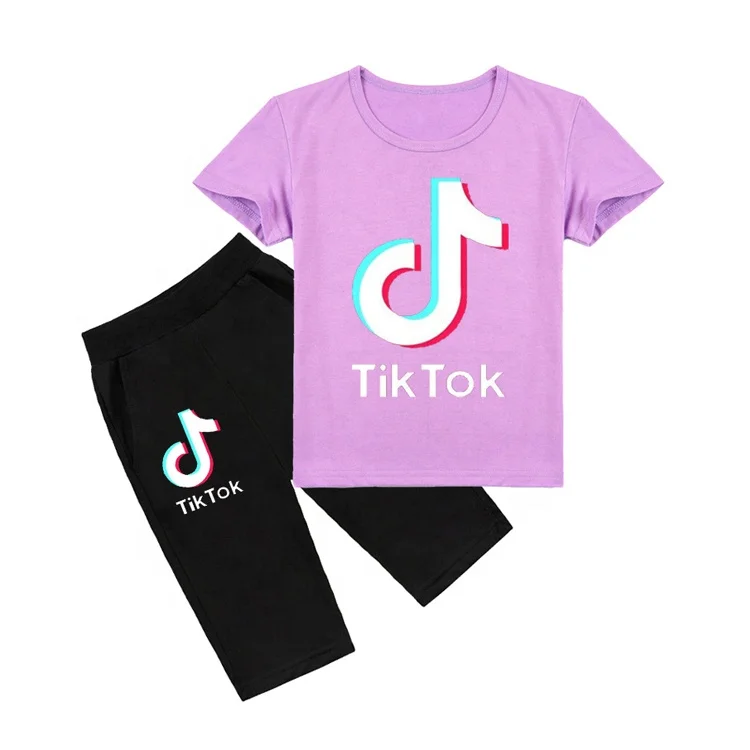 

Hot Sale Summer TikTok Baby Girl Boy Clothing Stamping Print Children's Set