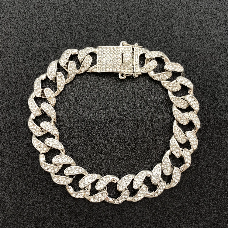 

Hip Hop Bling Bling Cuban Link Anklet Diamond Anklet for women and men, Gold,silver