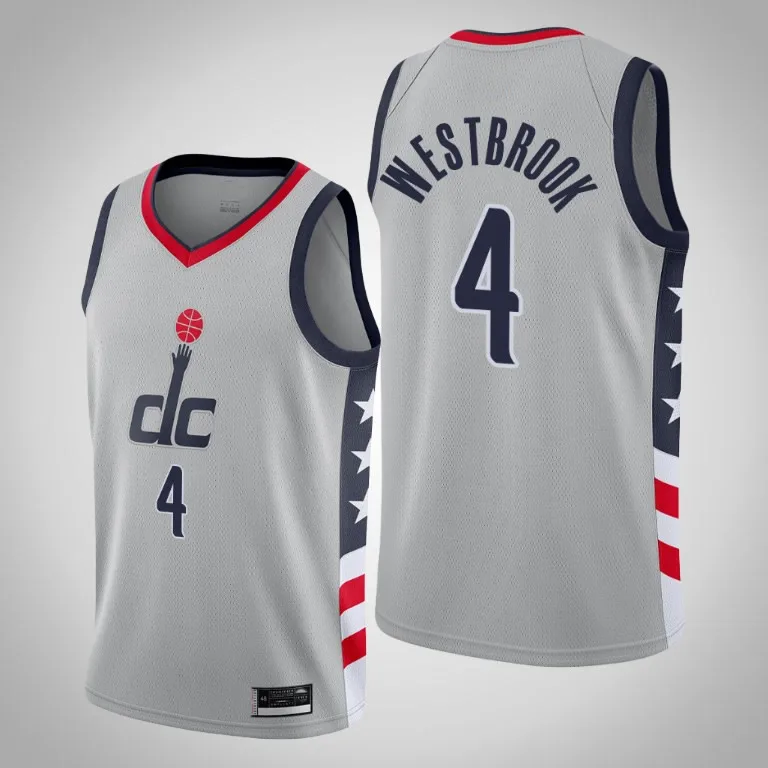 

2020-21 latest CAPITAL STANDARDS 2021 season new team city edition 4 Russell Westbrook basketball jersey newest, White red