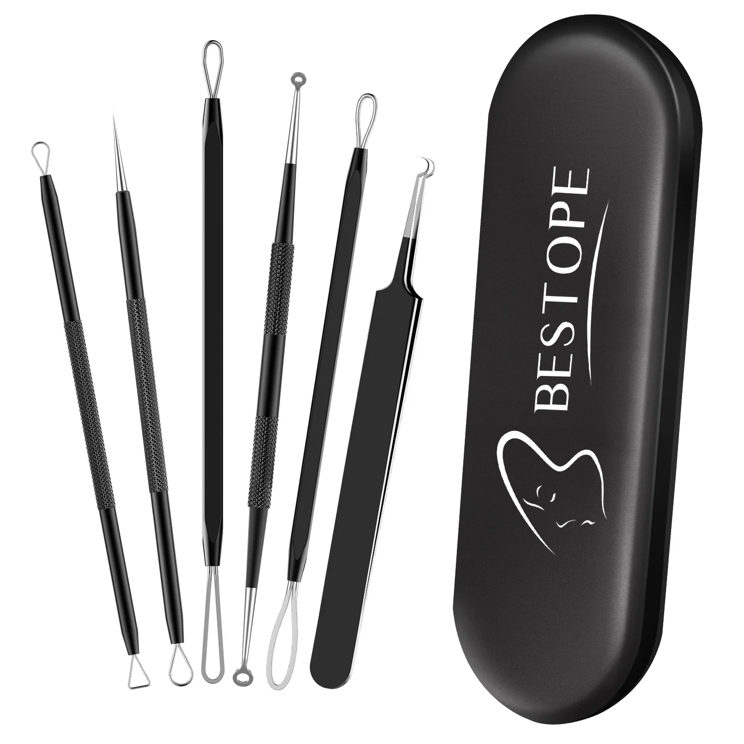 

Bestope 6 Pcs Stainless Needle Blackhead Removal Device Pimple Blackhead Extractor Tool Set for Pimple Removal, Silver