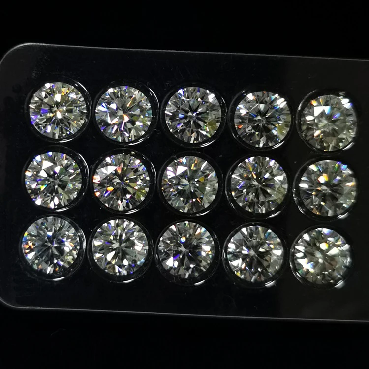 

Wuzhou manufacturer 6mm white moissanite earrings decoration gems, Lasting long