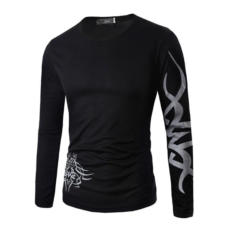 

Clothing Mens Fashion Casual Slim Fit Quick Dry Printing Tattoo T Shirt For Man