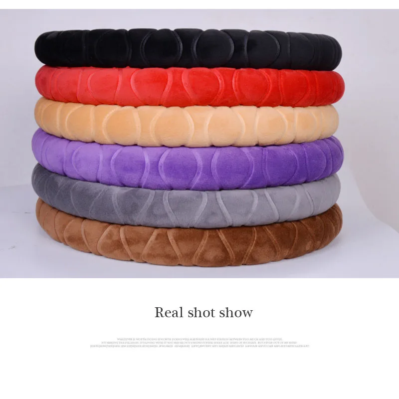 

Plush Steering Wheel Cover Personalized Winter Car Handlebar Cover, Yellow/purple/gray/brown/customized
