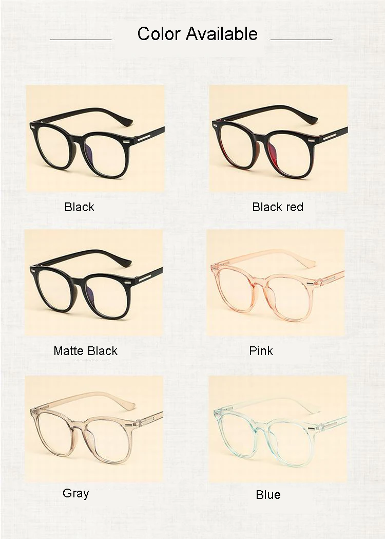 
15992 new arrival colorful classic frame anti blue light blocking computer reading glasses eyewear for women girls 