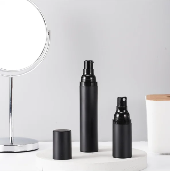 

Matt black Plastic Cosmetic Bottle PP Airless Treatment Pump Bottle Treatment Pump Bottle For Cosmetic Cream