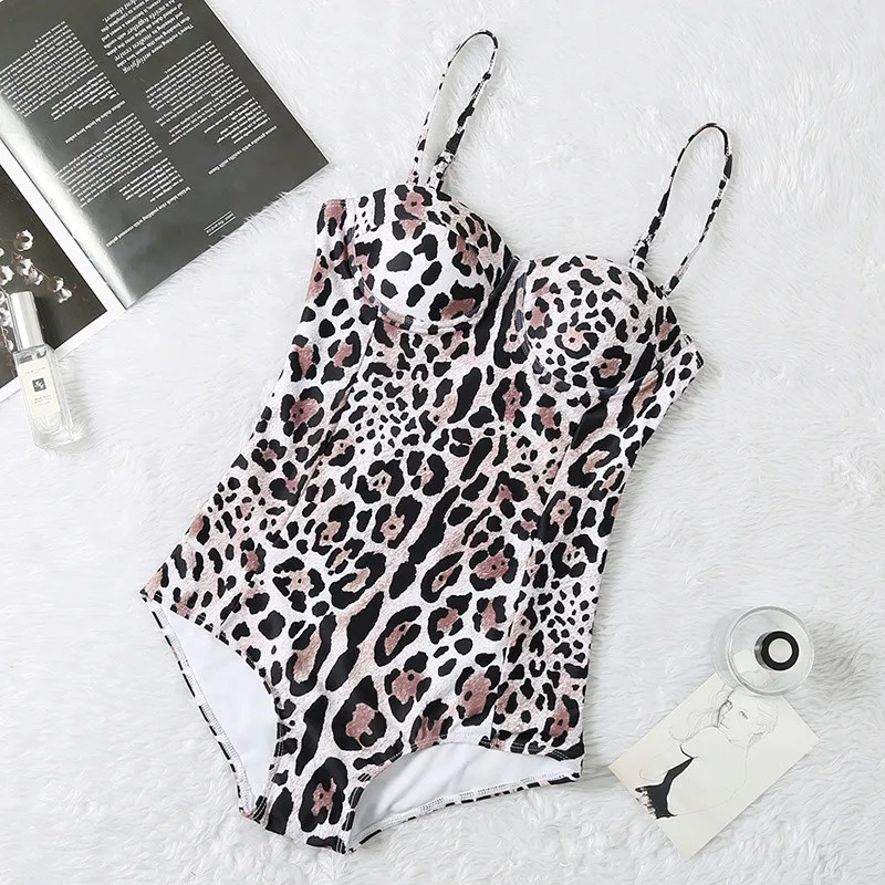 

Women's One Pieces Slim Fit Bikini Swimsuits Removable Chest Pad Bathing Wear