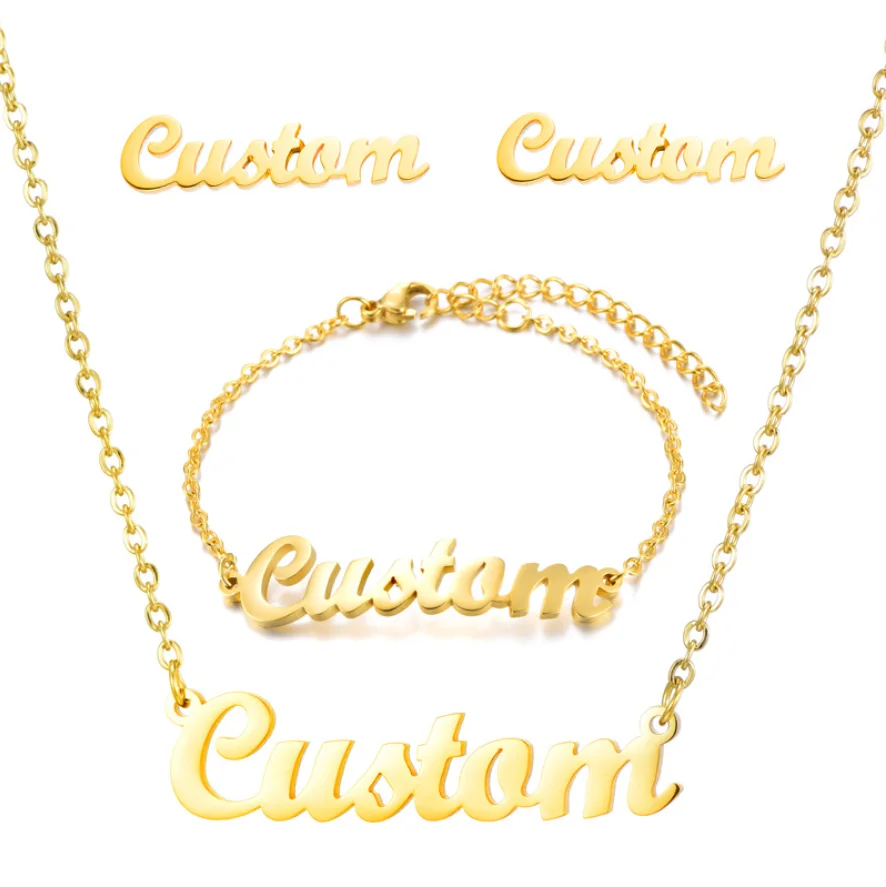 

Personalized Jewelry Custom Name Gold Chain Necklace Letter Necklace, Silver,gold,rose gold