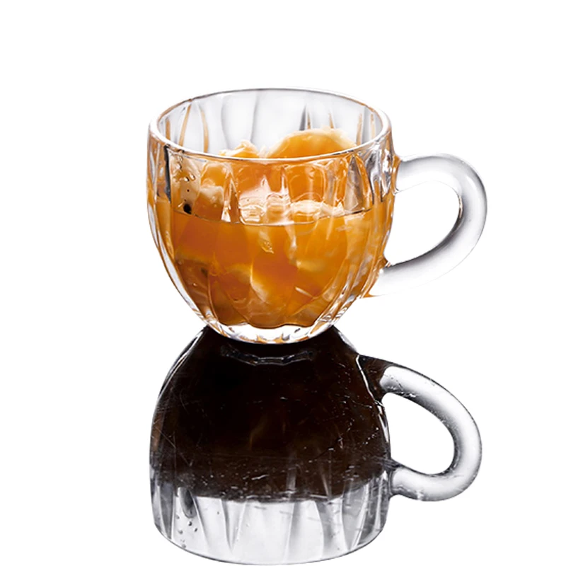 

handle transparent custom simple drink logo round mouth light luxury creative glass cup