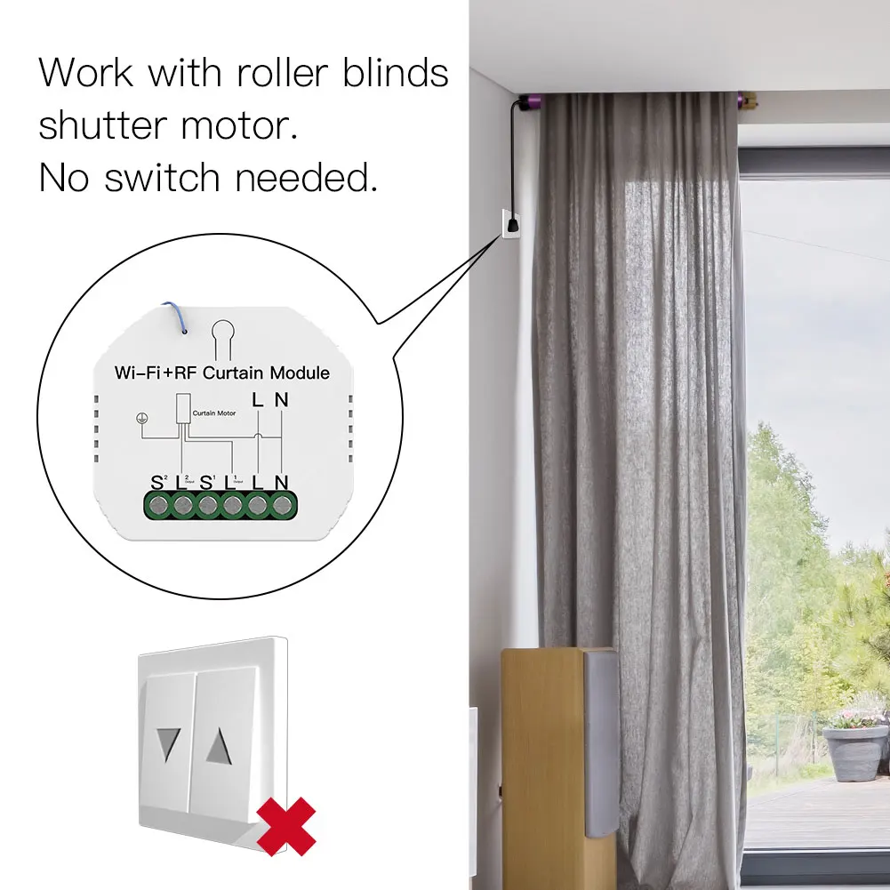 Wifi Rf Smart Curtain Module Switch For Electric Roller Shutter Motor Support For Tuya Wireless