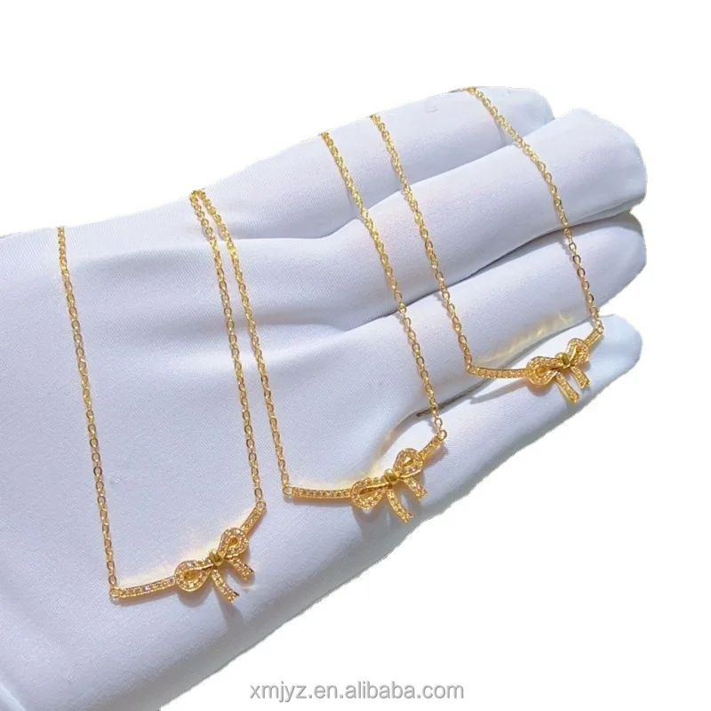 

Certified In Stock Wholesale 5G Gold Inlaid New All-Match Necklace 999 Pure Gold 24K Pure Gold Set Chain Fashion Short Necklace