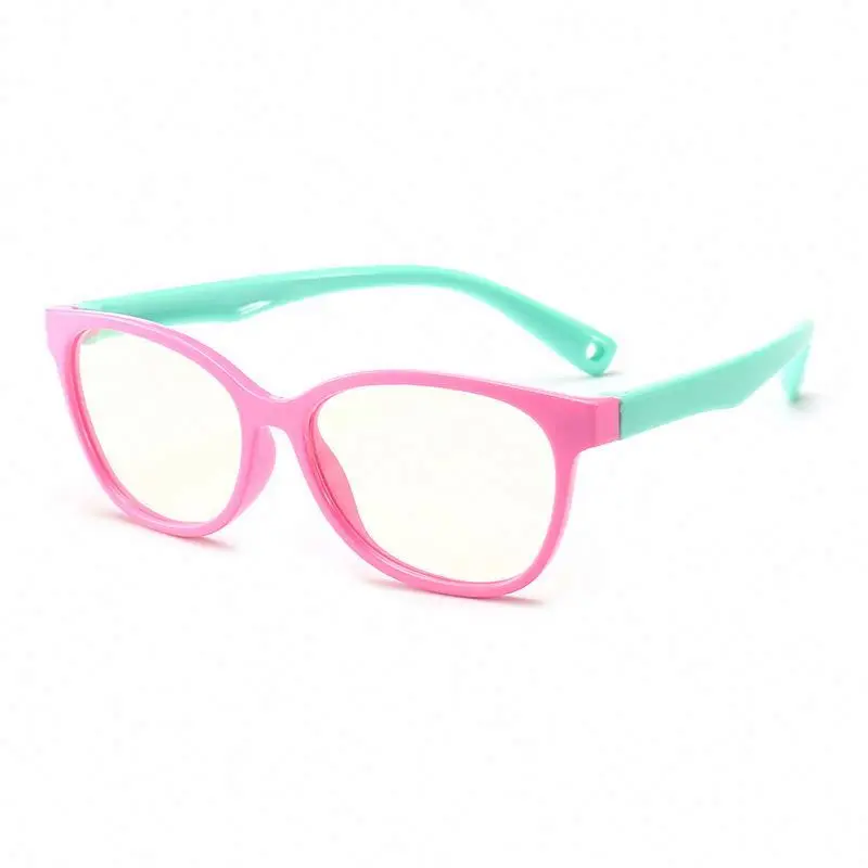 

2021 New Trendy Unisex Children Eyewear Soft Frame Kids Reading Anti Blue Light Filter Glasses Kids