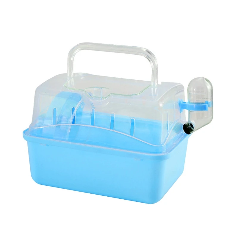 

Hamster Cage Travel Carrier All Portable Birds Cage with Food Bowl Water Bottle Exercise Wheel Pet Accessories 4 Colors