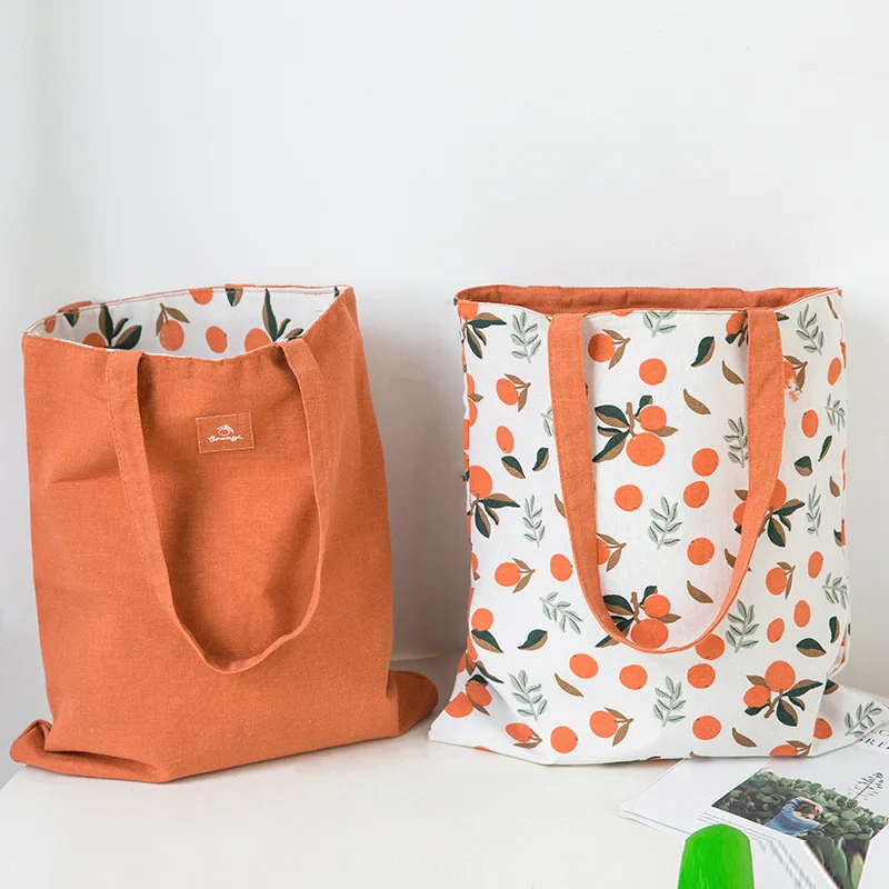 

Best Sellers 2021New Designer style printed two-sided cotton posh bags reusable canvas tote bag, Customized color