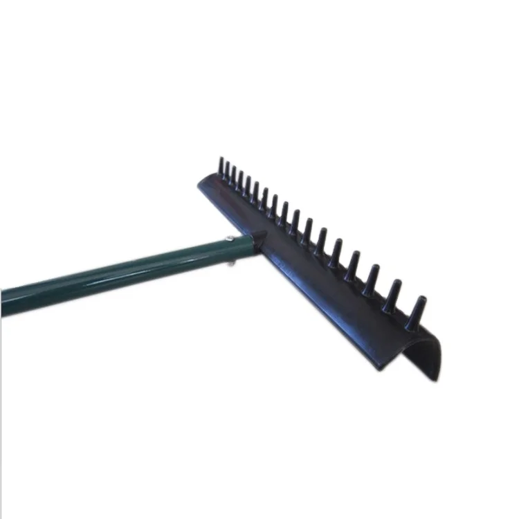 

17 Tooth Double Side Golf Bunker Rake for Golf Course with Aluminum Handle, Black