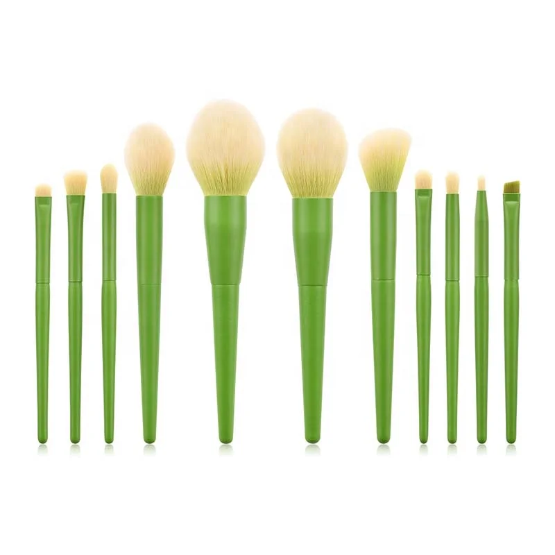 

Innovative Green Makeup Brush Set Brushes Set 11pcs Synthetic Hair Professional Private Label Makeup Brush Set