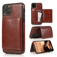 

For iPhone 11 Pro Max 7/8 Wallet Case Crazy Horse Texture PU Leather Back Cover with Card Slots Phone Case For iPhone 11 PRO
