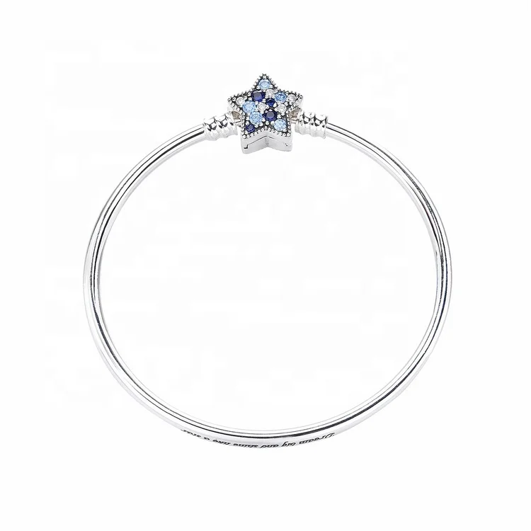 

Wholesale sterling silver cuff bracelet bangle adjustable star charms cuff bracelet bangle