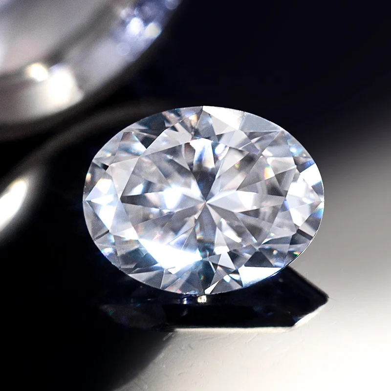 Wholesale Factory Price Fashion Jewelry Making D Color Loose Oval VVS Moissanite Gemstones  Diamond Test Pass Gemstones