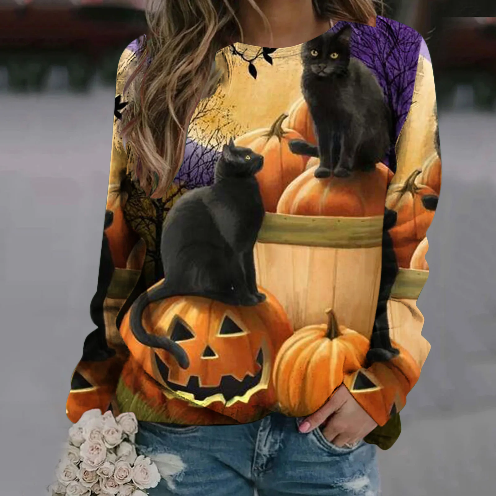 

2021 Halloween Clothes Designer Graphic Crewneck Pullover Hoodie Sweatshirts Women Oversized Hoodies Unisex