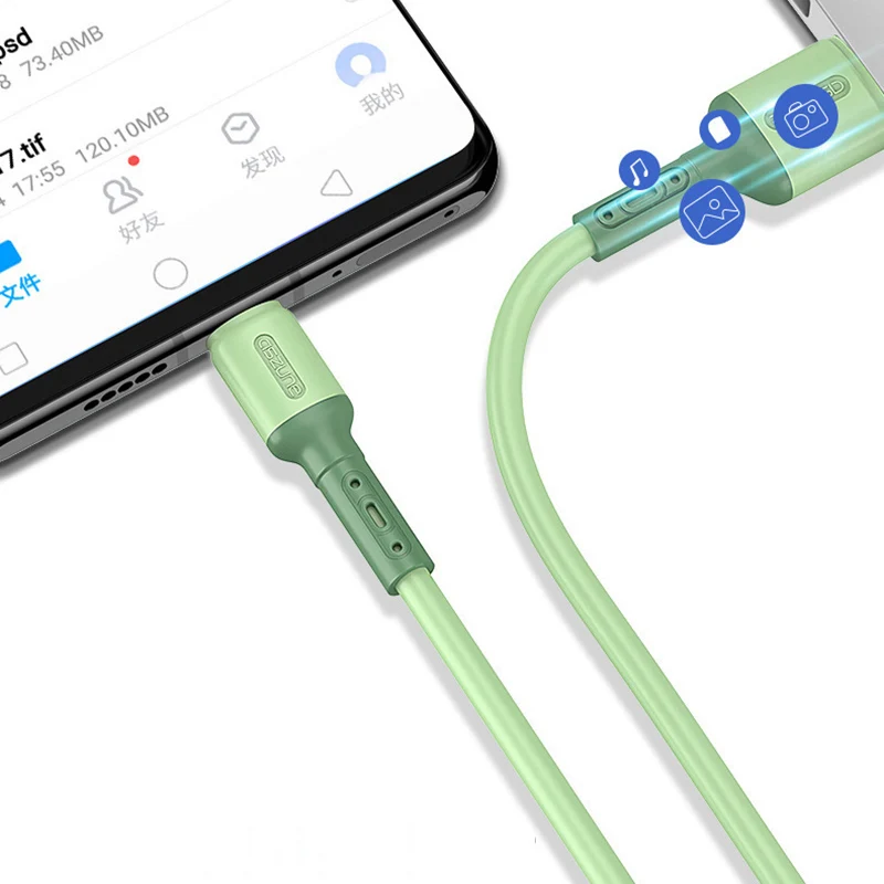

1 m USB Cable for Micro-USB Android phone Fast Charging USB Charger Data Wire Liquid Silicone Cord For Samsung Huawei Cable