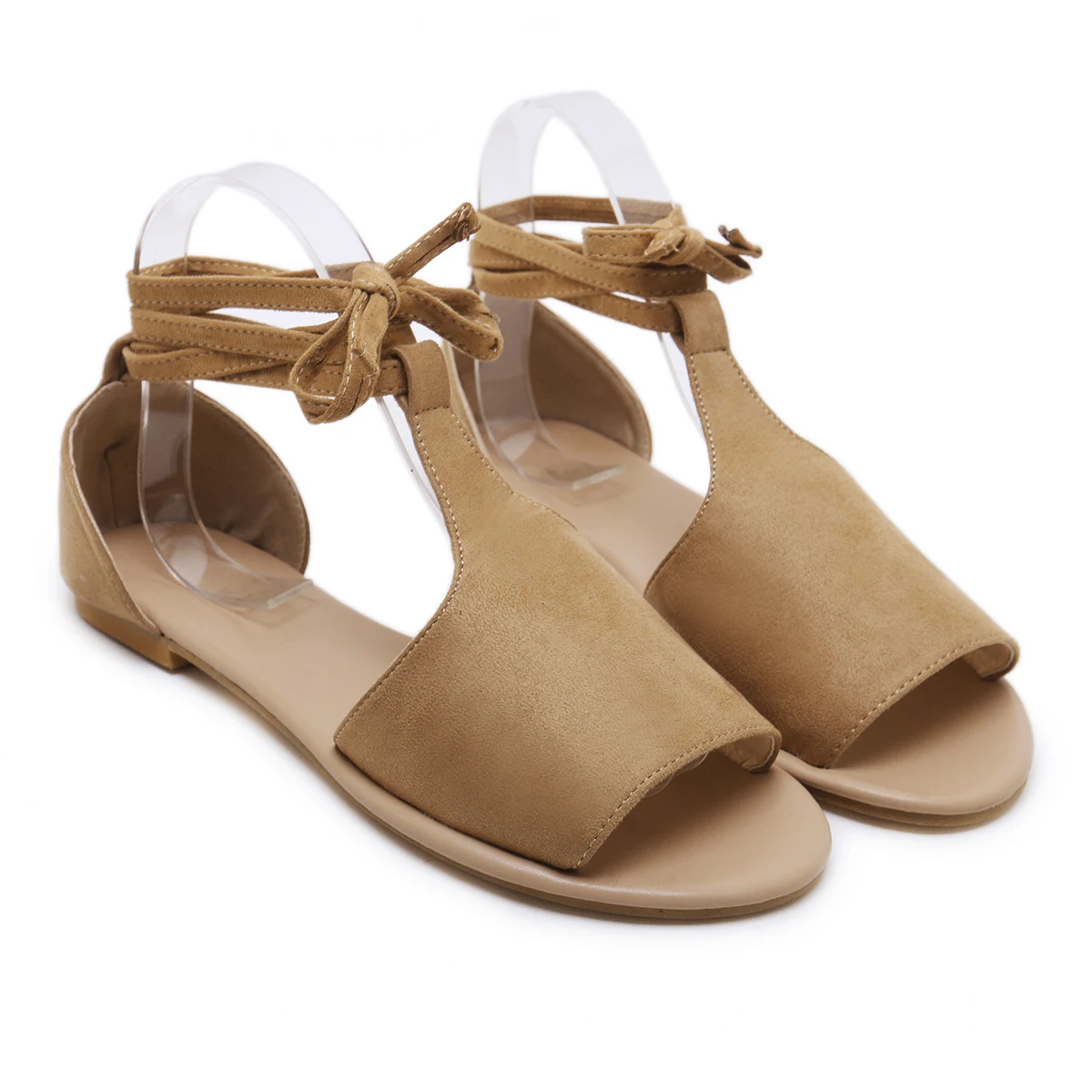 

Factory price lace-up suede ankle fisherman shoes casual flat sandals for ladies and shoes