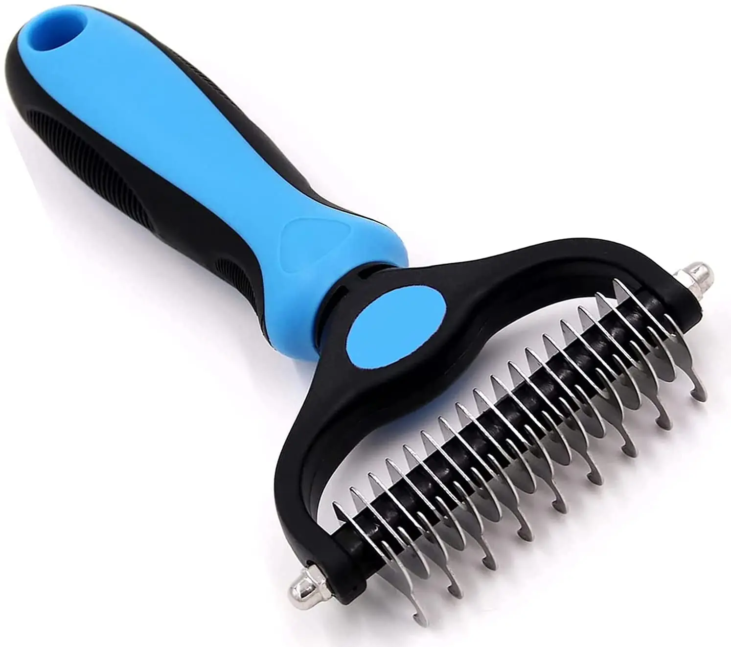 

Professional quality steel knot pet hair removal comb pet grooming brush pet brush For cats and dogs, Pink, blue