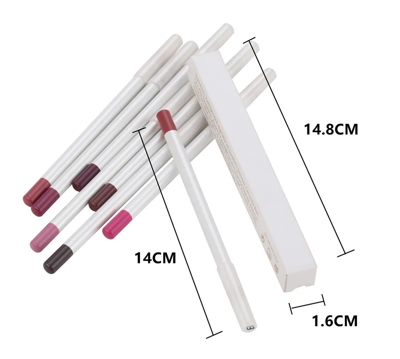 

Customized Logo White Dark Vegan Lip Liner Private Label Lipliner Pencil
