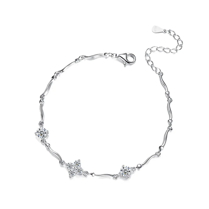 

New Designer Inspired Jewelry Four Leaf Clover Zircon Bracelet Valentine's Day Gift