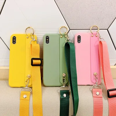 

2020 Cell Phone Case Soft TPU Cover For iPhone 12 Case With Strap Cute Phone Case For iPhone 11 Pro Max/XR/XS/7/8/7P/8P