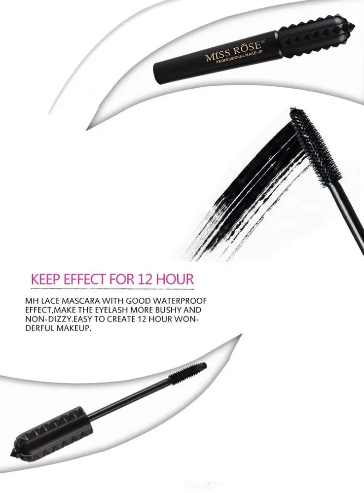 
Lash Mascara Waterproof Long Lasting Fiber for Eyelash Extension Black Thick Lengthening Mascara 