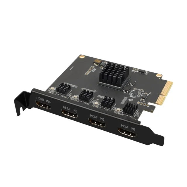 

4 Channel Video Card HDMI-compatible PCIE Capture Card 1080p 60fps OBS Wirecast Live Broadcast Streaming Adapter Quad Ports