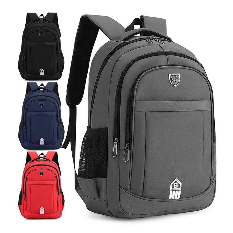 

18 inches good quality factory price school backpack bag waterproof travel backpack schoolbags, Black, blue, gray, red