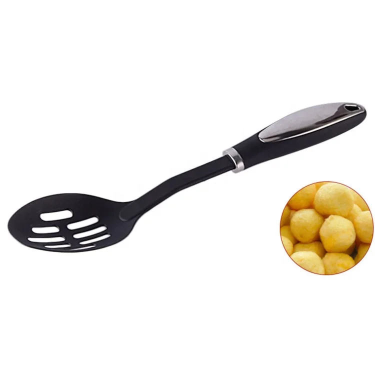 
LFGB Wholesale 5 Piece Black Nylon Kitchen Utensil Tools Household Cooking Slotted Turner 
