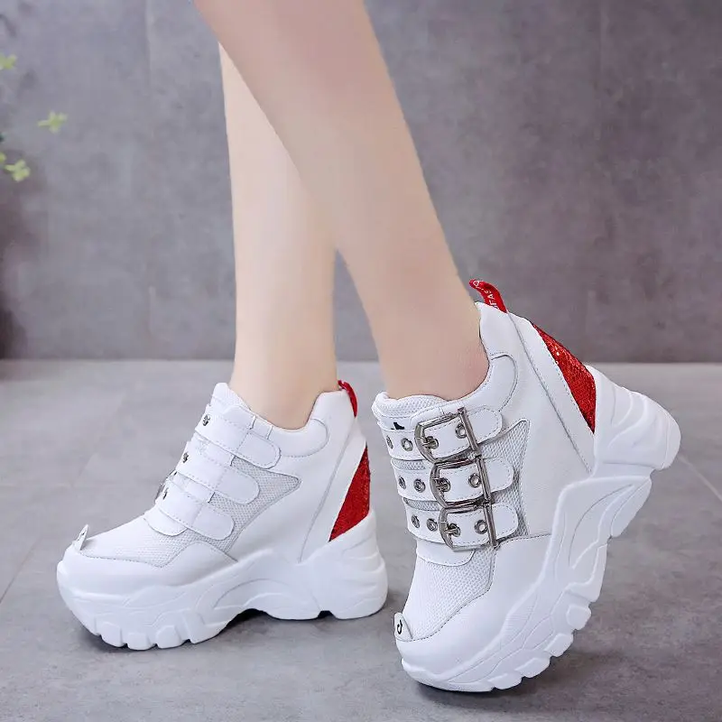 

CG Net Red Hidden Wedge Platform Dad Shoes Women's Tide sneakers New Autumn Shoes Female Sports Casual Shoes Zapatos De Mujer
