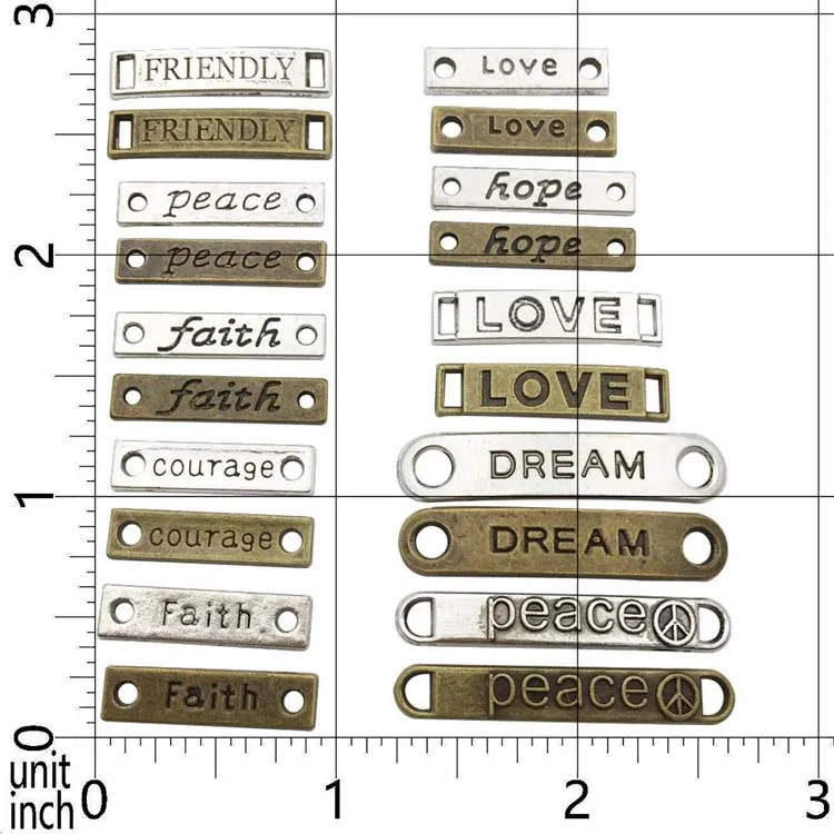 80pcs/pk DIY Accessories Faith Charms for Love Jewelry DIY Findings Dream Alloy Charms Hope
